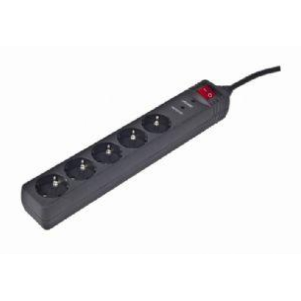 Gembird SPG5-C-15 limitador de tensión Negro 5 salidas AC 250 V 4,5 m
