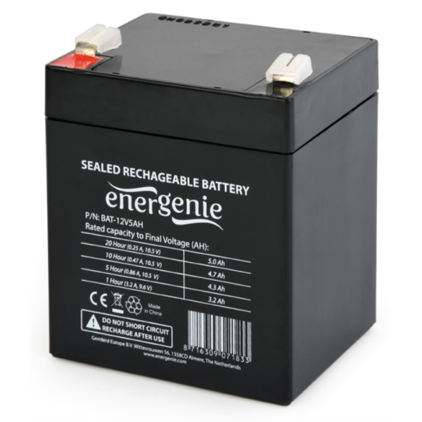 Gembird 12V, 5Ah Sealed Lead Acid (VRLA)