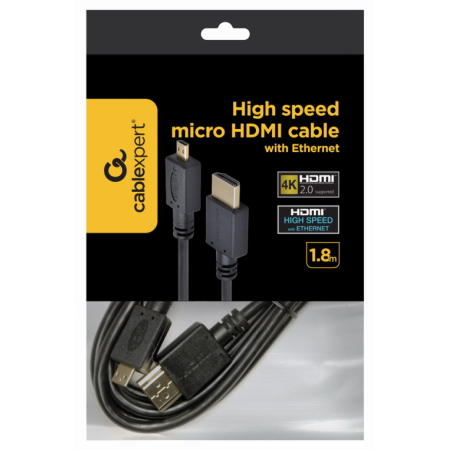Gembird 1.8m HDMI-M/micro HDMI-M cable HDMI 1,8 m HDMI tipo A (Estándar) HDMI tipo D (Micro) Negro