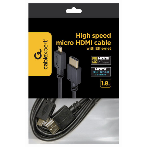 Gembird 1.8m HDMI-M/micro HDMI-M cable HDMI 1,8 m HDMI tipo A (Estándar) HDMI tipo D (Micro) Negro