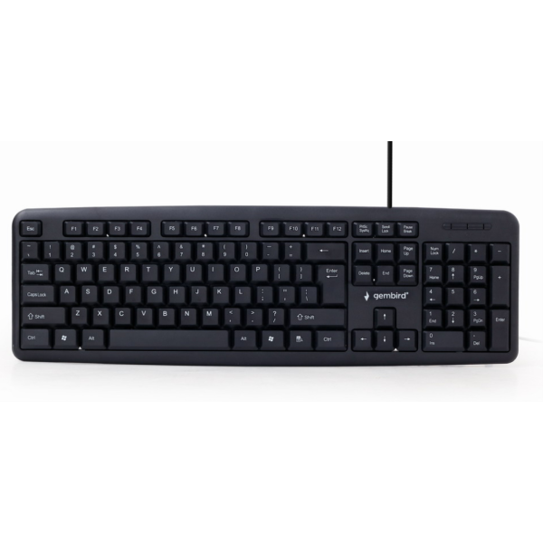 Gembird KB-U-103 teclado USB Inglés de EE. UU. Negro