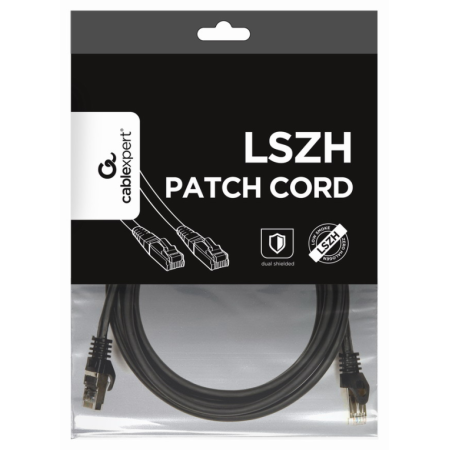 Gembird PP6A-LSZHCU-BK-3M cable de red Negro Cat6a S/FTP (S-STP)