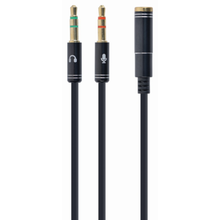 Gembird !Adapter audio stereo 3.5mm mini Jack/4PIN/ cable de audio 0,2 m 3,5mm 2 x 3.5mm Negro
