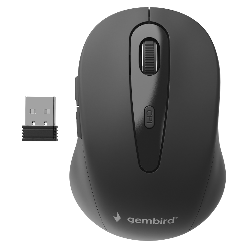 Gembird MUSW-6B-01 ratón Oficina mano derecha RF inalámbrico Óptico 1600 DPI