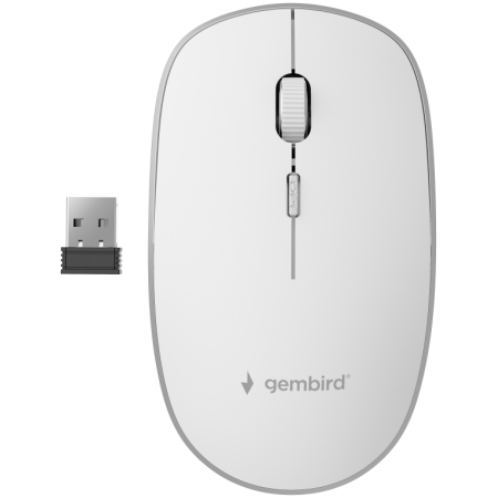 Gembird MUSW-4B-01-W ratón Oficina Ambidextro RF inalámbrico Óptico 1600 DPI