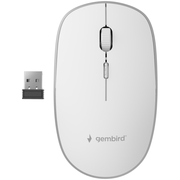 Gembird MUSW-4B-01-W ratón Oficina Ambidextro RF inalámbrico Óptico 1600 DPI