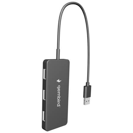 Gembird UHB-U2P4-04 hub de interfaz USB 2.0 480 Mbit/s Negro