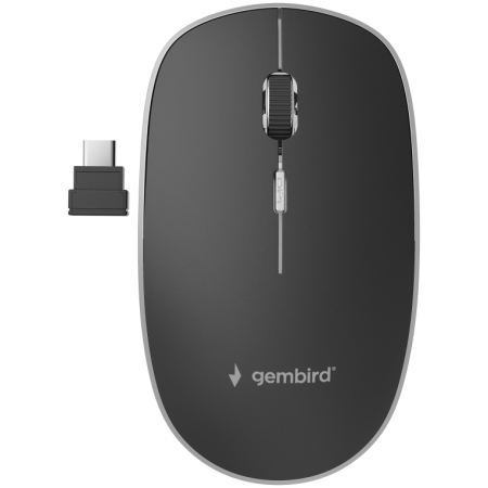 Gembird MUSW-4BSC-01 ratón Ambidextro RF Wireless + USB Type-C Óptico 1600 DPI