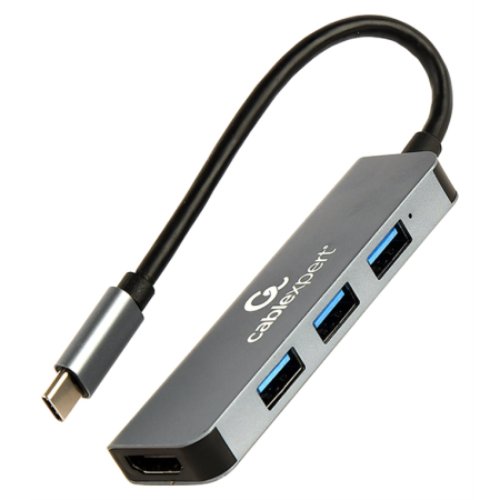 Gembird A-CM-COMBO2-01 base para portátil y replicador de puertos USB 3.2 Gen 1 (3.1 Gen 1) Type-C Gris