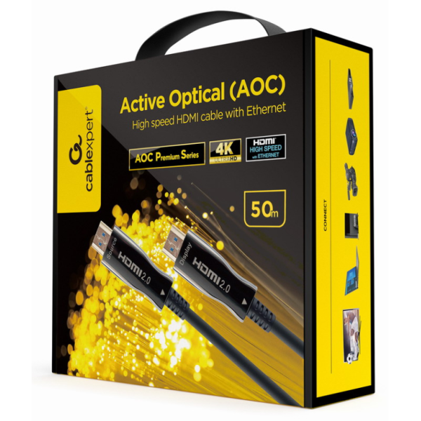 Gembird CCBP-HDMI-AOC-50M-02 cable HDMI HDMI tipo A (Estándar) Negro