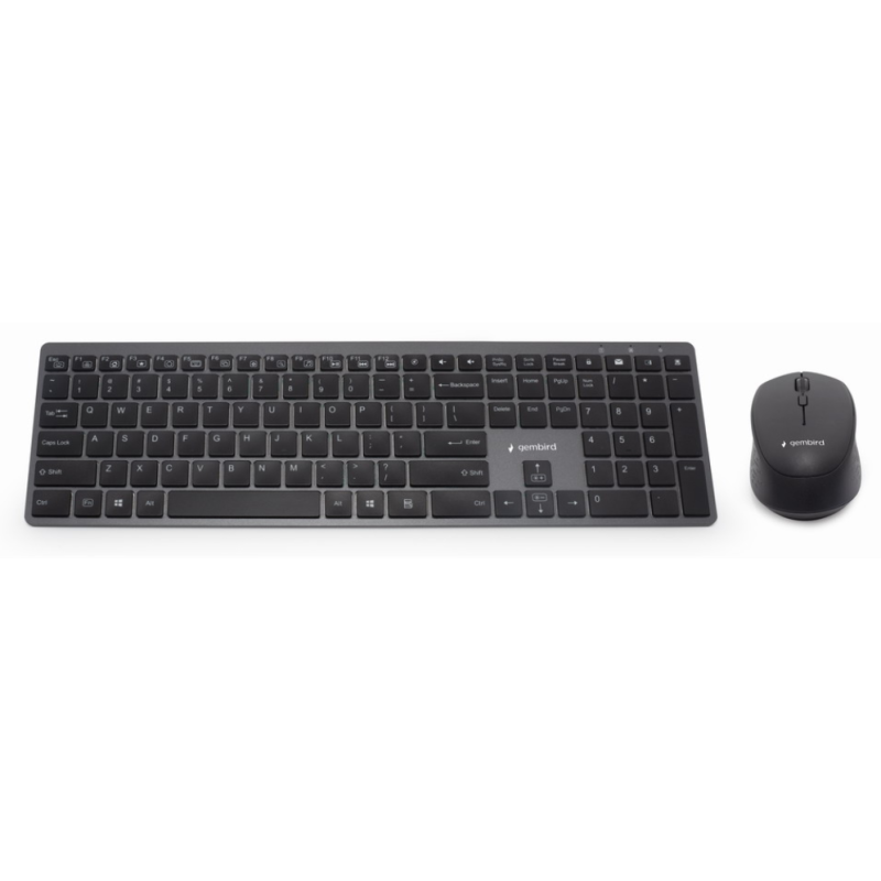 Gembird KBS-ECLIPSE-M500-PT teclado Ratón incluido Universal RF inalámbrico QWERTY Portugués Gris