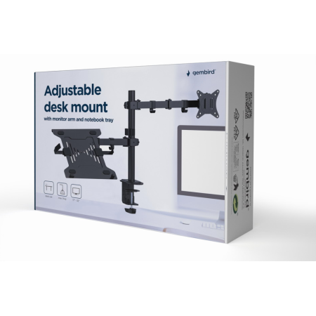 Gembird MA-DA-03 soporte para monitor 81,3 cm (32″) Escritorio Negro