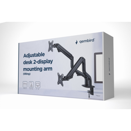 Gembird MA-DA2-02 soporte para monitor 81,3 cm (32″) Escritorio Negro