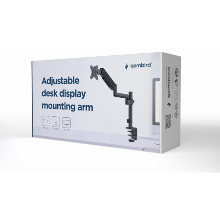 Gembird MA-DA1P-01 soporte para monitor 81,3 cm (32″) Escritorio Negro