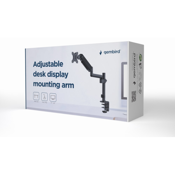 Gembird MA-DA1P-01 soporte para monitor 81,3 cm (32″) Escritorio Negro