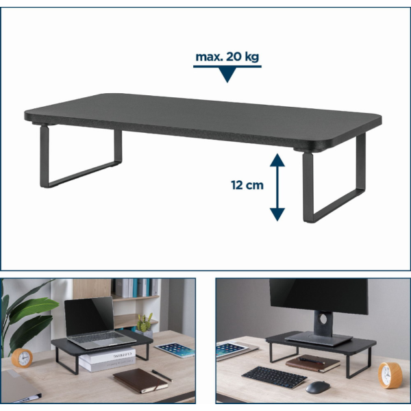 Gembird MS-TABLE-03 soporte para monitor Escritorio Negro