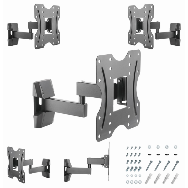 Gembird WM-42ST-01 soporte para TV 106,7 cm (42″) Negro