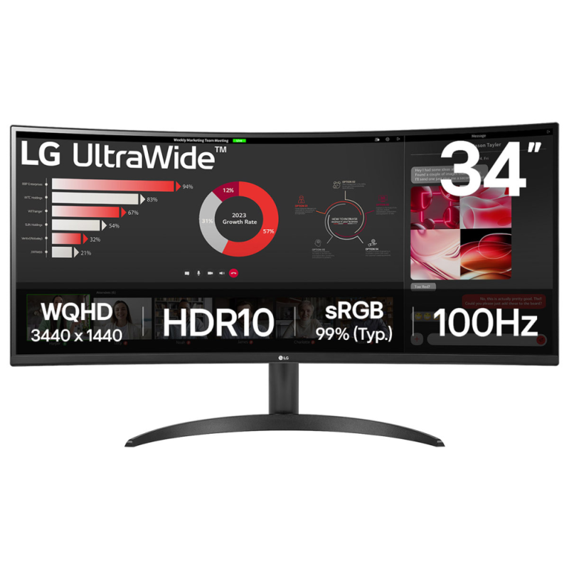 LG 34WR50QK-B pantalla para PC 86,4 cm (34″) 3440 x 1440 Pixeles Wide Quad HD Negro