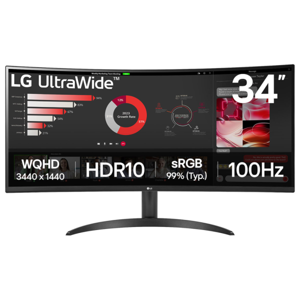 LG 34WR50QK-B pantalla para PC 86,4 cm (34″) 3440 x 1440 Pixeles Wide Quad HD Negro