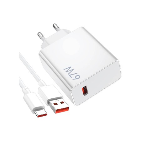 Xiaomi Charging Combo 67W Cargador Rápido USB-A + Cable de datos USB-C Blanco MDY-12-ES