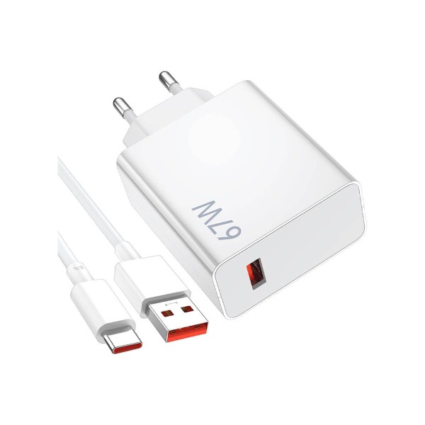 Xiaomi Charging Combo 67W Cargador Rápido USB-A + Cable de datos USB-C Blanco MDY-12-ES