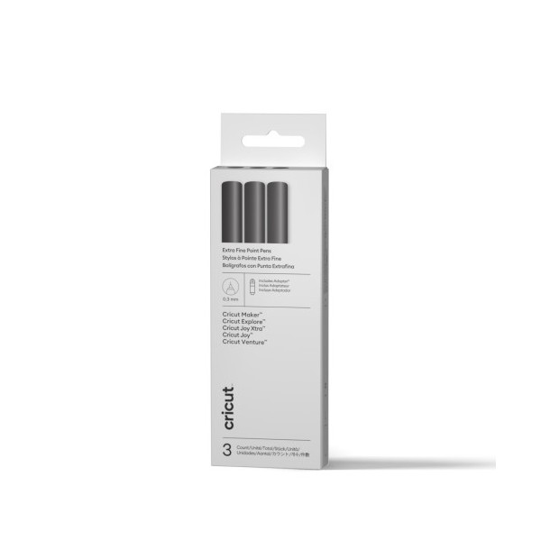 CRICUT SET DE BOLÍGRAFOS DE PUNTA EXTRAFINA , 0,3 MM (3 UDS.) + ADAPTADOR