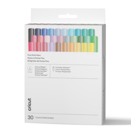 CRICUT BOLÍGRAFOS DE PUNTA FINA DE 0.4 MM, GAMA ULTIMATE (30 UDS.) + ADAPTADOR