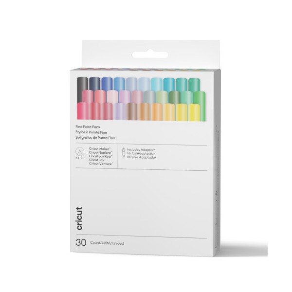 CRICUT BOLÍGRAFOS DE PUNTA FINA DE 0.4 MM, GAMA ULTIMATE (30 UDS.) + ADAPTADOR