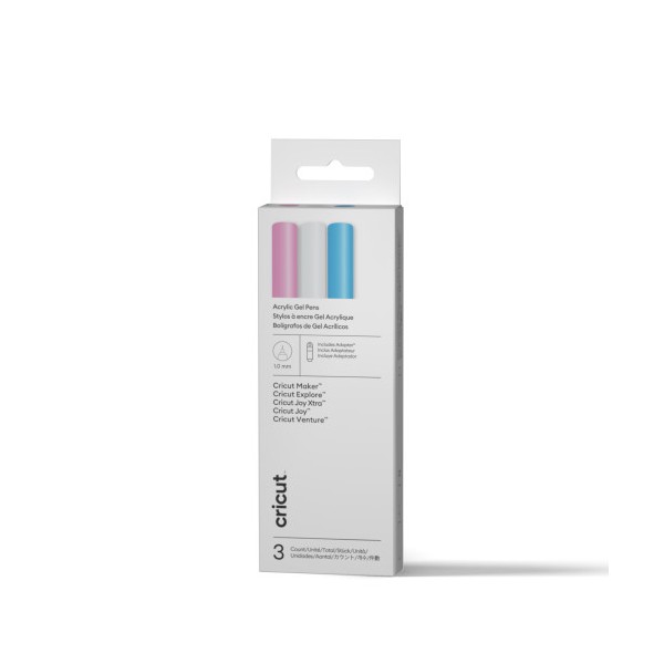 CRICUT BOLÍGRAFOS DE GEL ACRÍLICO , 1,0 MM (3 UDS.) + ADAPTADOR