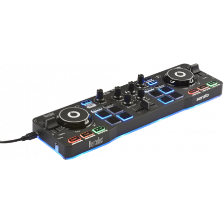Hercules Starlight Mesa de mezclas con opción de realizar scratch conectando un CDJ 2 canales Negro