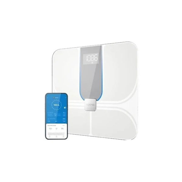 RENPHO ELIS ASPIRE C - SMART WIFI BODY SCALE - ITO - 3AAA - 11X11X1IN/28X28X2.5CM - WHITE
