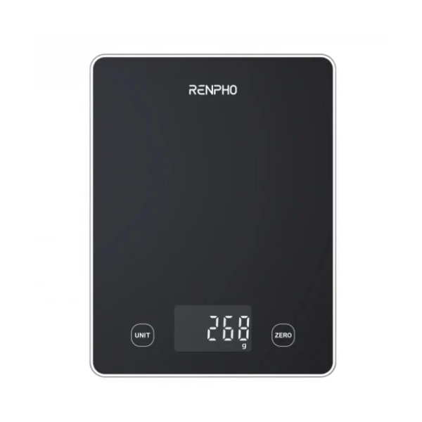 RENPHO CALIBRA 1L - SMART NUTRITION SCALE - BLE - 3AAA - BLACK GLASS (UP TO 22LB/10KG)
