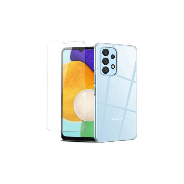 Protector cristal templado + carcasa híbrida 3,00 10,0 Samsung Galaxy A23 5G / A23 4G / M13 / M23 transparente