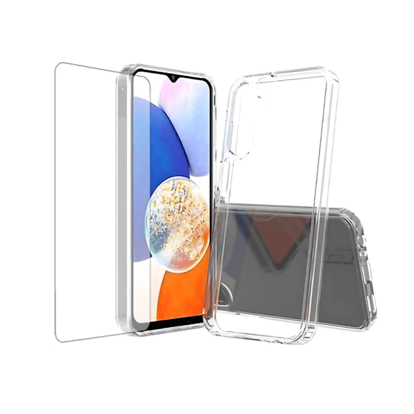 Protector Cristal Templado + Carcasa Híbrida Samsung Galaxy A15 4G / A15 5G Transparente