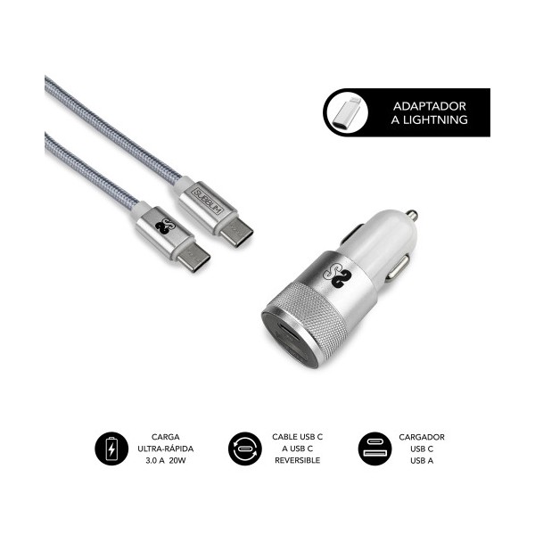 DUAL CAR CHARGER PD20W+QC3.0+C TO C/LIGHTNING S
