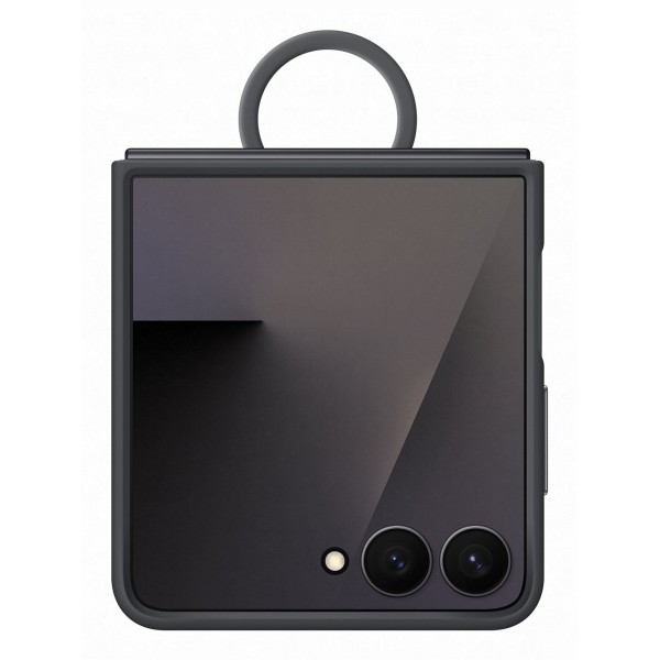 Funda de silicona con anillo Samsung Negra para Galaxy Z Flip7