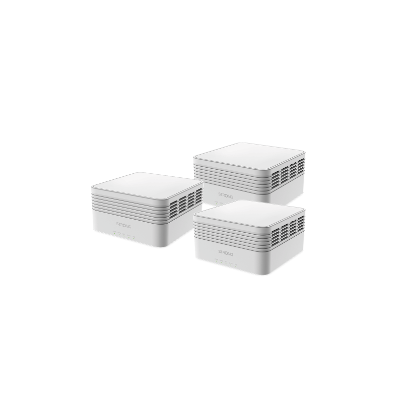 Strong MESHTRIAX3000 sistema Wi-Fi Mesh (Wi-Fi en malla) Doble banda (2,4 GHz / 5 GHz) Wi-Fi 6 (802.11ax) Blanco 3 Interno