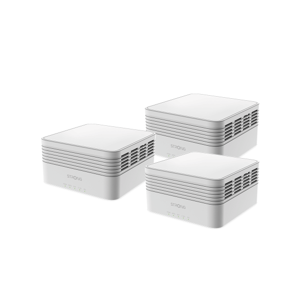 Strong MESHTRIAX3000 sistema Wi-Fi Mesh (Wi-Fi en malla) Doble banda (2,4 GHz / 5 GHz) Wi-Fi 6 (802.11ax) Blanco 3 Interno