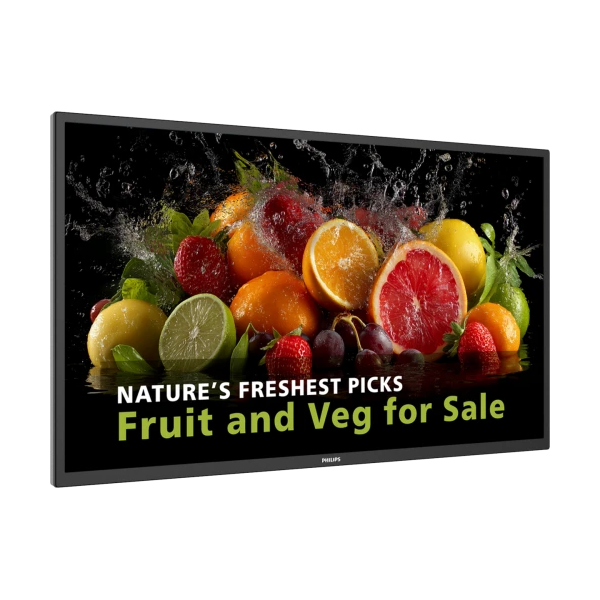 PHILIPS 24x7 ( ANDROID 11 SoC) 75″ D-LINE, UHD, 600CD, 24/7 LANDSCAPE & PORTRAIT, ANDROID 14, MEDIAPLAYER, FULL FAILOVER, WIFI &