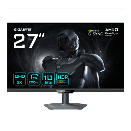 GIGABYTE G27Q2 Monitor Gaming 27” 2K QHD - 2560 x 1440, 200Hz, 1ms, 350 cd/m², Compatible con G-Sync, FreeSync Premium, HDR10, H