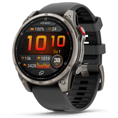 Garmin fenix 8 Pro 3,56 cm (1.4″) AMOLED 47 mm Digital 454 x 454 Pixeles Pantalla táctil Grafito, Titanio Wifi GPS (satélite)