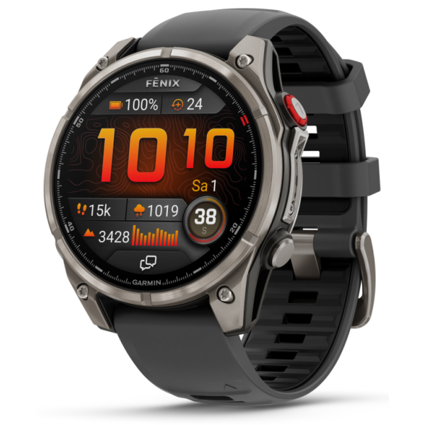 Garmin fenix 8 Pro 3,56 cm (1.4″) AMOLED 47 mm Digital 454 x 454 Pixeles Pantalla táctil Grafito, Titanio Wifi GPS (satélite)