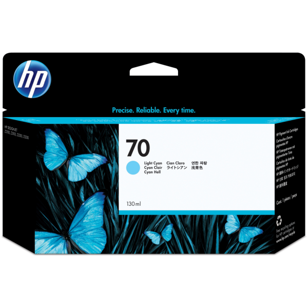 HP Cartucho de tinta 70 cian claro de 130 ml