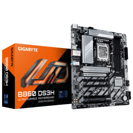 GIGABYTE B860 DS3H Placa base - CPUs Intel Core Ultra, VRM de 8+1+2+2 fases, hasta 9066MHz DDR5, 1xPCIe 5.0 + 1xPCIe 4.0 M.2, LA