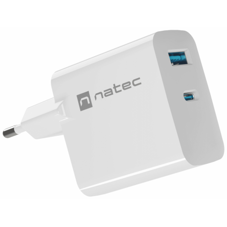 NATEC NUC-2144 cargador de dispositivo móvil Universal Blanco Corriente alterna Carga rápida Interior