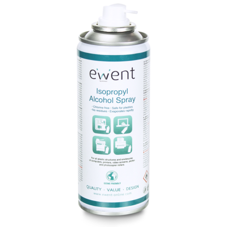 Ewent EW5613 kit de limpieza para computadora Impresora, Portátil, Escáner, PC Espray para limpieza de equipos 200 ml