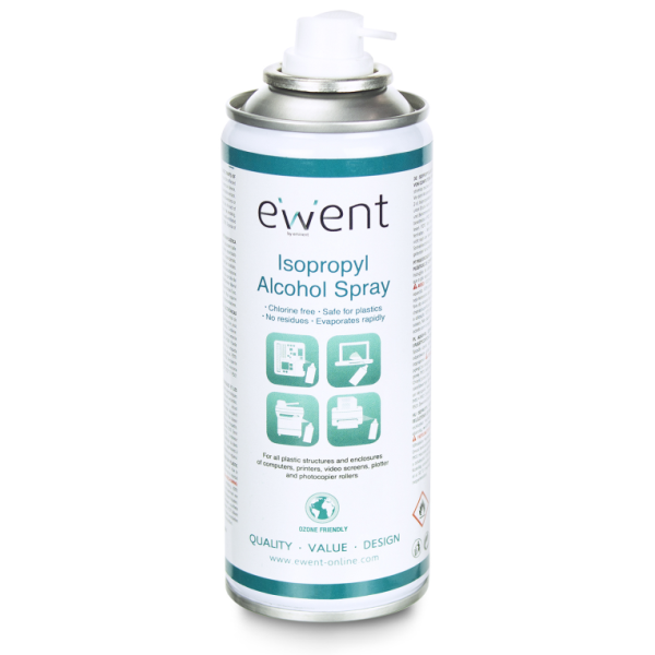 Ewent EW5613 kit de limpieza para computadora Impresora, Portátil, Escáner, PC Espray para limpieza de equipos 200 ml