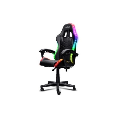 SILLA GAMING TRUST GXT 704 RONIQ ILUMINACION RGB RECLINABLE ERGONOMICA COJINES LUMBAR NEGRO 25979