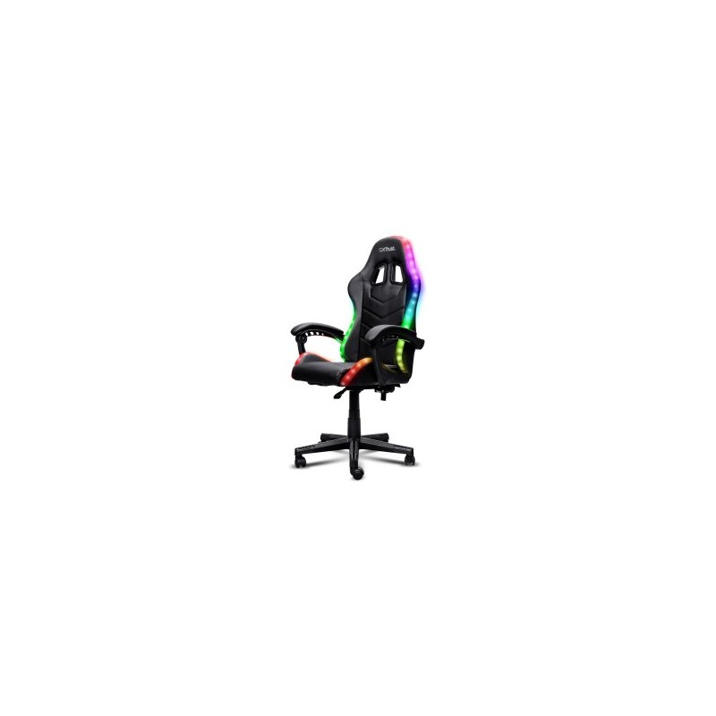 SILLA GAMING TRUST GXT 704 RONIQ ILUMINACION RGB RECLINABLE ERGONOMICA COJINES LUMBAR NEGRO 25979