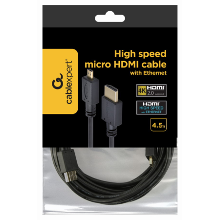Gembird 4.5m HDMI-M/micro HDMI-M cable HDMI 4,5 m HDMI tipo A (Estándar) HDMI tipo D (Micro) Negro